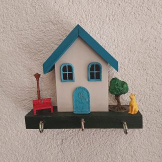 El Yapımı Dekoratif Ahşap Anahtar Askılığı (3D Figürlü)